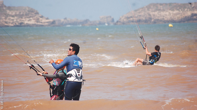 Un stage de kite avec moniteurs et matériel, à la carte, dans la baie d'Essaouira