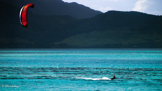 lagon paradisiaque pour le kitesurf à ile Maurice