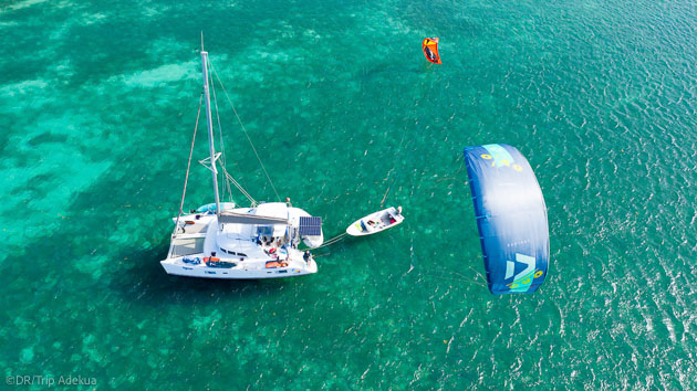 Cours de kite pendant ma croisière aux Antilles