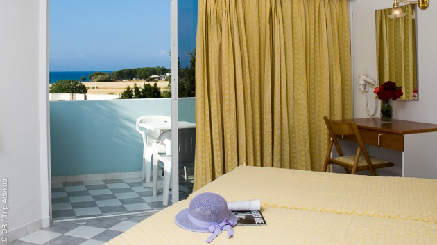votre chambre d'hotel près du spot de kitesurf à Rhodes