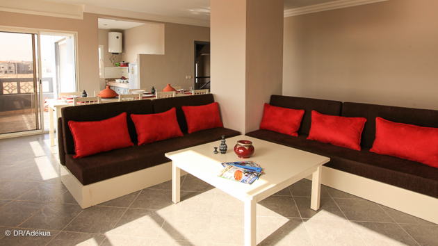 le salon de votre appartement pour vos vacances kite à Dakhla