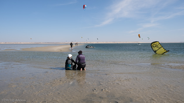 Naviguez et progressez en kite sur la lagune de Dakhla au Maroc