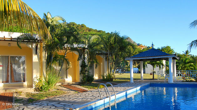 votre bungalow avec piscine pour vos vacances à l'ile Maurice et votre séjour kitesurf