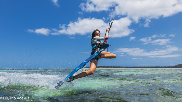 Progressez en kite sur le lagon du Morne à l'île Maurice