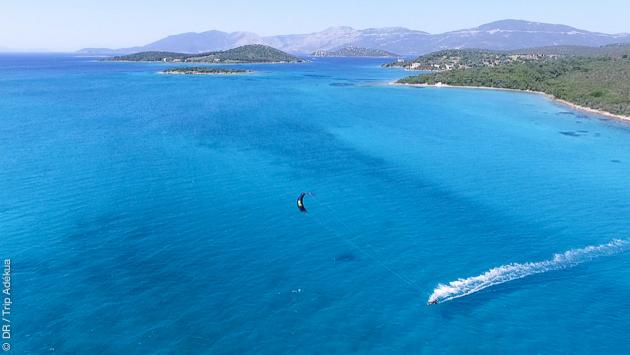 Séjour avec cours de kite illimités sur une île privée en Grèce